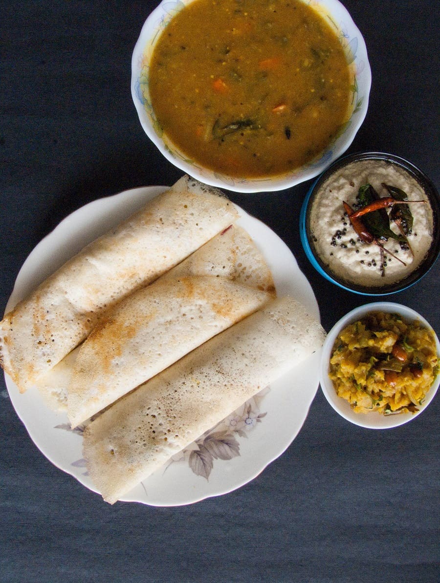 Masala Dosa Recipe - South Indian Crepes With Potato Filling