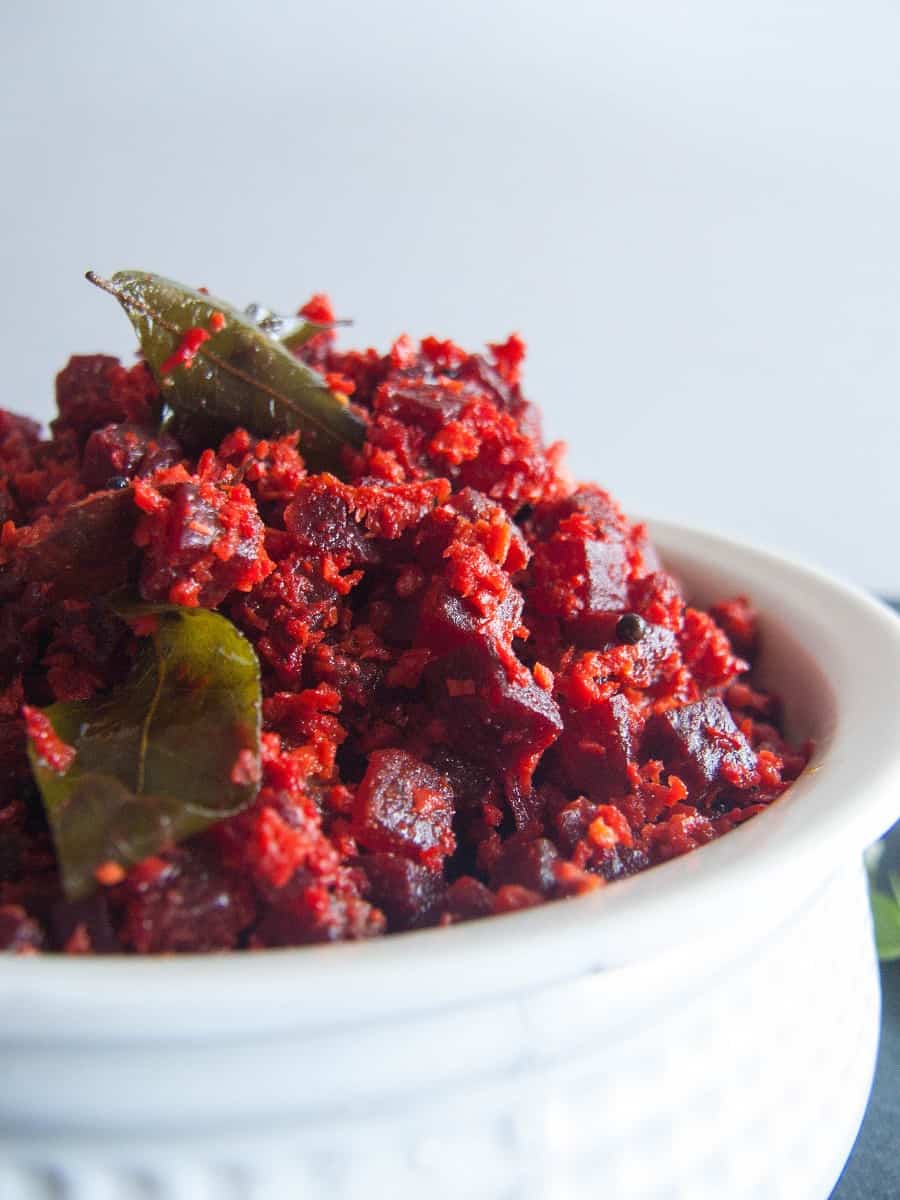 Kerala Beetroot Thoran Recipe Kerala Style Beetroot Stir Fry
