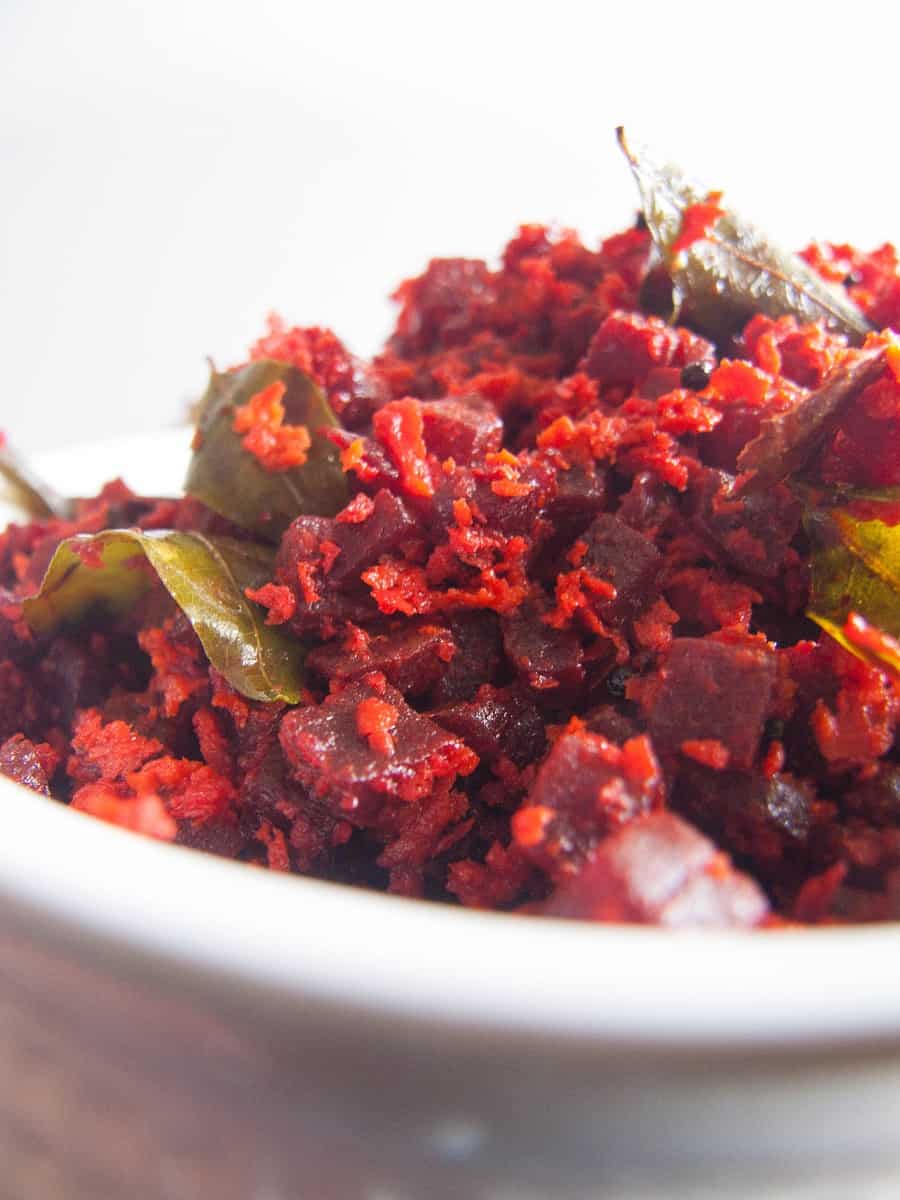 Kerala Beetroot Thoran Recipe Kerala Style Beetroot Stir Fry