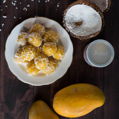 mango coconut laddoo